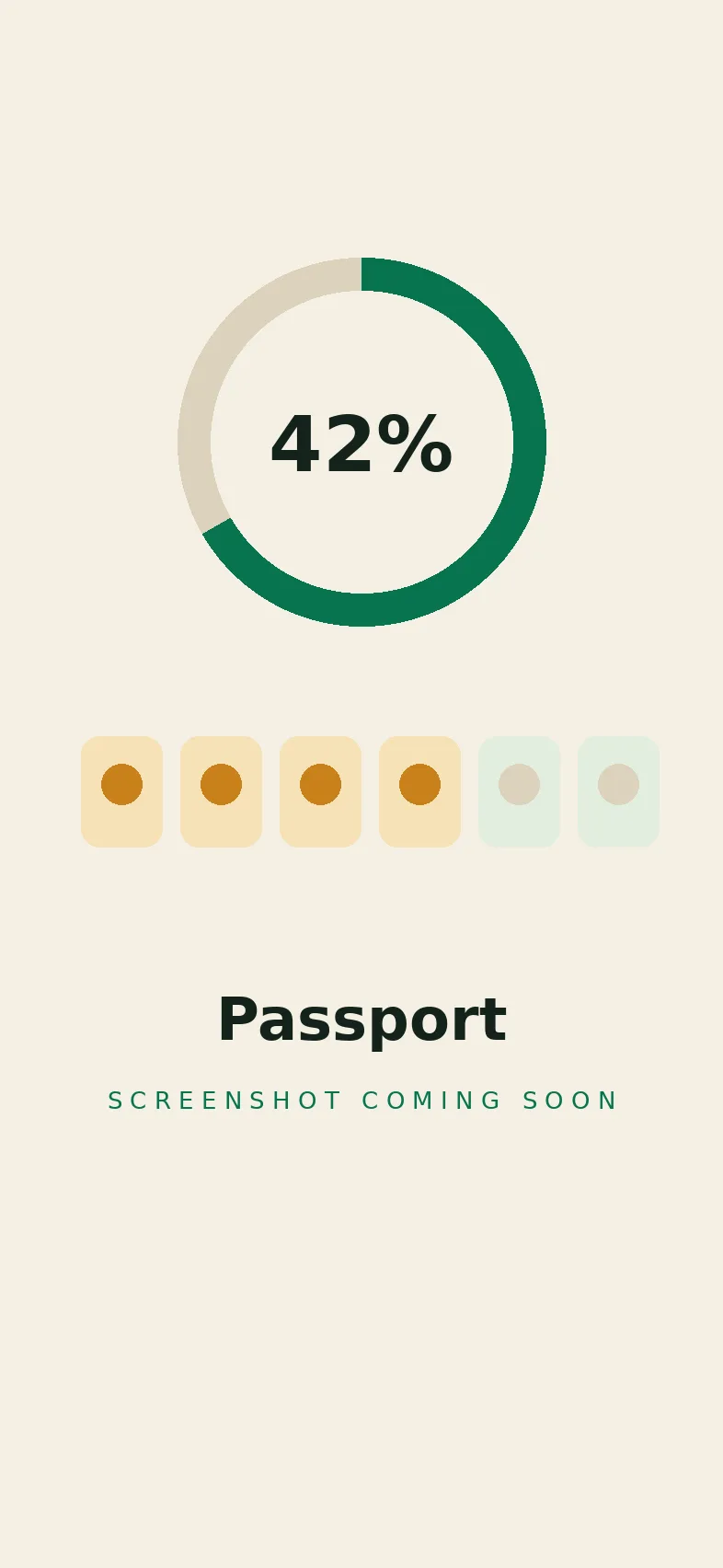 Passport: collection progress and achievements